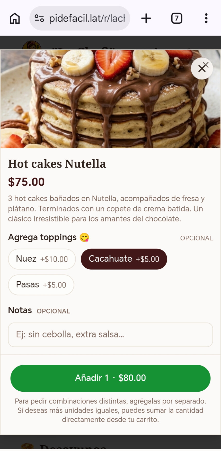 Cliente pidiendo
