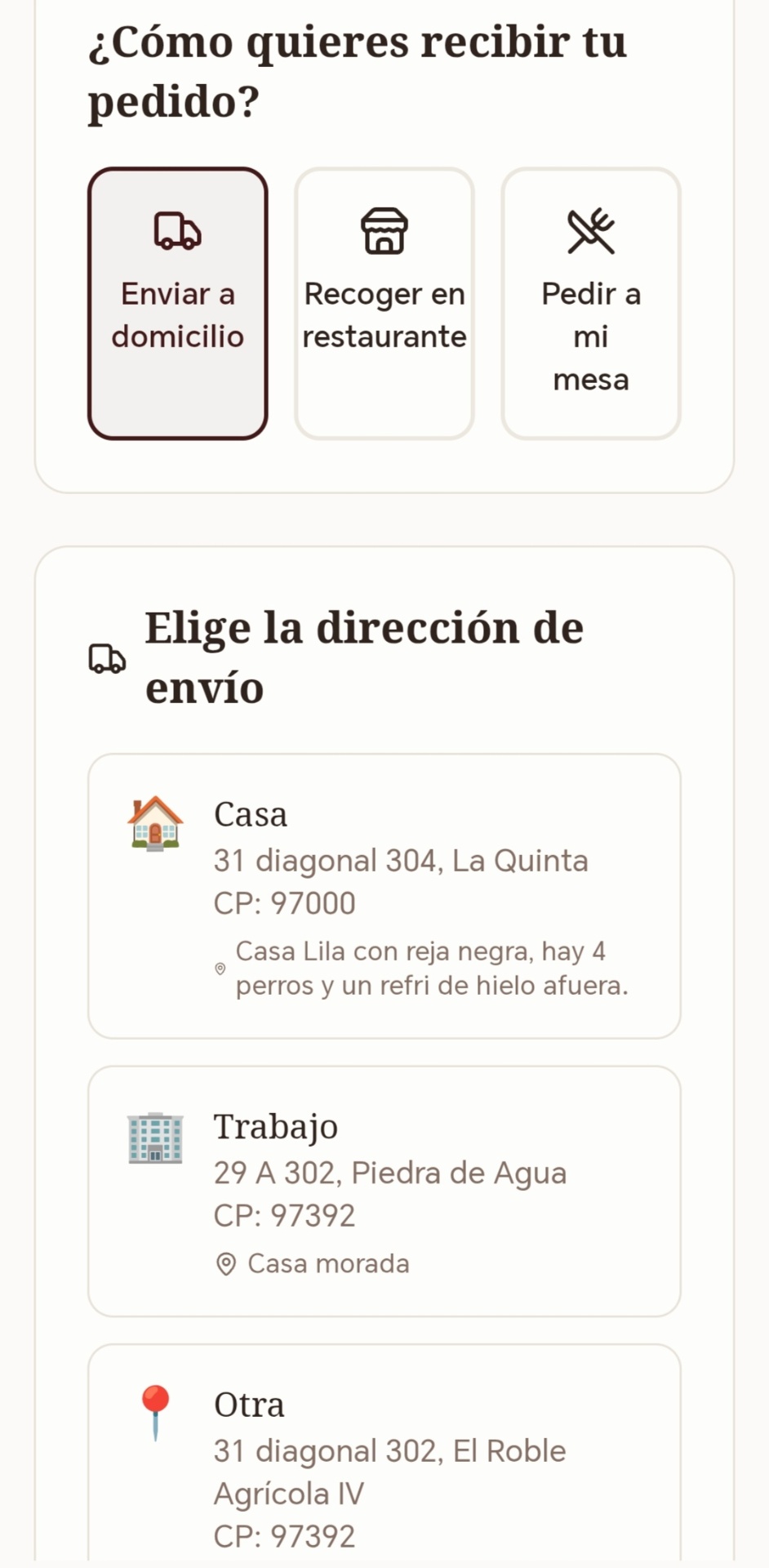 Tipo de pedido